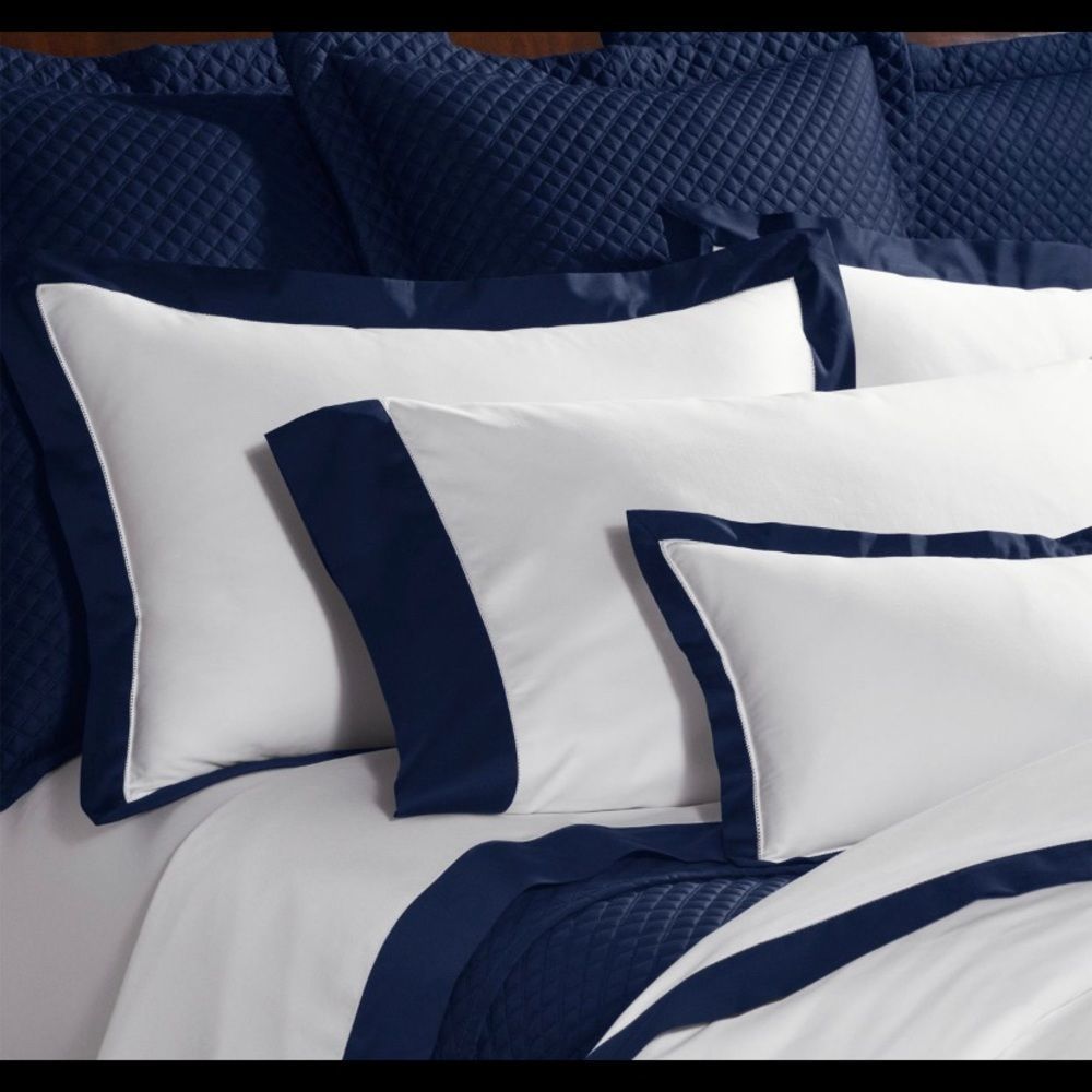 Ralph Lauren Organic Sateen Border Pillowcase - King Size - Used - Picture 3 of 3